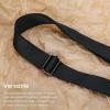 imageIswee Purse Straps Replacement Crossbody Long Shoulder Strap for Handbags Adjustable Guitar Straps with Metal HooksBlack Solid