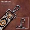 imageIswee Purse Straps Replacement Crossbody Long Shoulder Strap for Handbags Adjustable Guitar Straps with Metal HooksBrown Flower