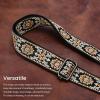 imageIswee Purse Straps Replacement Crossbody Long Shoulder Strap for Handbags Adjustable Guitar Straps with Metal HooksBrown Flower