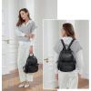 imageIswee Retro Leather Women Backpack Small Purse Cute Antitheft Casual Soft Travel Daypack Bag Black