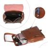 imageIswee Vintage Waxy Leather Ladies Backpack Purses for Women Backpack Style Antitheft Casual Daypack Shoulder Bag Fashion Bag Brown