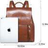 imageIswee Vintage Waxy Leather Ladies Backpack Purses for Women Backpack Style Antitheft Casual Daypack Shoulder Bag Fashion Bag Brown