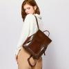 imageIswee Vintage Waxy Leather Ladies Backpack Purses for Women Backpack Style Antitheft Casual Daypack Shoulder Bag Fashion Bag Coffee