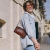 imageLeather Purses for Women Small Cossbody Bags Multi Pockets Shoulder Purse Vintage Satchel Bag everyday Travel PursesCoffee