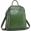 imageIswee Genuine Leather Backpack Purse for Women Fashion Anti Theft Designer Ladies Daypack Convertible Shoulder Bags TravelGreen