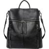 imageIswee Genuine Leather Backpack for Women Casual Backpacks Purse Fashion Ladies Work Travel Bag AntiTheft Black