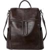 imageIswee Genuine Leather Backpack for Women Casual Backpacks Purse Fashion Ladies Work Travel Bag AntiTheft Coffee