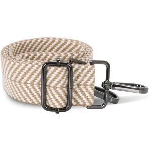 imageIswee Purse Straps Replacement Crossbody Long Shoulder Strap for Handbags Adjustable Guitar Straps with Metal HooksBeige Stripe