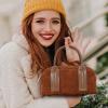 imageIswee Suede Bag Designer Crossbody Bags for Women Small Shoulder Purse Ladies Handbags Travel Work BagCoffee