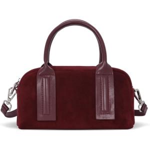imageIswee Suede Bag Designer Crossbody Bags for Women Small Shoulder Purse Ladies Handbags Travel Work BagWine