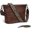imageIswee Genuine Leather Purses for Women Vintage Crossbody Bag Womens Shoulder Handbags Designer Hobo PurseCoffee