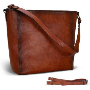 imageIswee Leather Purses for Women Tote Bag Designer Crossbody Bag Womens Shoulder Handbag Satchel Medium Work PursesBrown