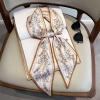 imageIswee Designer Handbags Stylsih Leather Crossbody Purse for Women and Silk Scarf Neck Satin Purse Decor