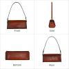 imageIswee Leather Purses for Women Crossbody Bag Vintage Flap Saddle Purse Zipper Womens Shoulder Handbags with 3 StrapsBrown