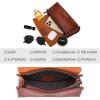 imageIswee Leather Purses for Women Crossbody Bag Vintage Flap Saddle Purse Zipper Womens Shoulder Handbags with 3 StrapsBrown