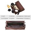 imageIswee Leather Purses for Women Crossbody Bag Vintage Flap Saddle Purse Zipper Womens Shoulder Handbags with 3 StrapsCoffee