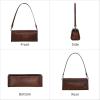 imageIswee Leather Purses for Women Crossbody Bag Vintage Flap Saddle Purse Zipper Womens Shoulder Handbags with 3 StrapsCoffee