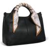 imageIswee Designer Handbags Stylsih Leather Crossbody Purse for Women and Silk Scarf Neck Satin Purse Decor