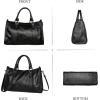 imageIswee Satchel Bags for Women Genuine Shoulder Bag Leather Handbags Hobo Crossbody Bags Vintage Purse Tote BagBlack