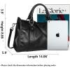 imageIswee Satchel Bags for Women Genuine Shoulder Bag Leather Handbags Hobo Crossbody Bags Vintage Purse Tote BagBlack