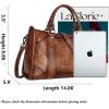 imageIswee Satchel Bags for Women Genuine Shoulder Bag Leather Handbags Hobo Crossbody Bags Vintage Purse Tote BagCoffee