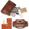 imageIswee Satchel Bags for Women Genuine Shoulder Bag Leather Handbags Hobo Crossbody Bags Vintage Purse Tote BagCoffee