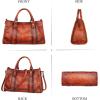 imageIswee Satchel Bags for Women Genuine Shoulder Bag Leather Handbags Hobo Crossbody Bags Vintage Purse Tote BagDark Brown