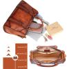 imageIswee Satchel Bags for Women Genuine Shoulder Bag Leather Handbags Hobo Crossbody Bags Vintage Purse Tote BagDark Brown