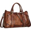imageIswee Satchel Bags for Women Genuine Shoulder Bag Leather Handbags Hobo Crossbody Bags Vintage Purse Tote BagCoffee