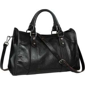 imageIswee Satchel Bags for Women Genuine Shoulder Bag Leather Handbags Hobo Crossbody Bags Vintage Purse Tote BagBlack