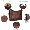imageIswee Genuine Leather Crossbody Bags for Women Satchel Purse Hobo Handbag Ladies Vintage Shoulder Bag WorkCoffee