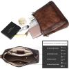 imageIswee Genuine Leather Crossbody Bags for Women Satchel Purse Hobo Handbag Ladies Vintage Shoulder Bag WorkCoffee