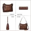 imageIswee Genuine Leather Crossbody Bags for Women Satchel Purse Hobo Handbag Ladies Vintage Shoulder Bag WorkCoffee