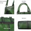 imageIswee Genuine Leather Satchel Tote Bag Top Handle Handbag Designer Shoulder Bag Large Capacity Cross Body BagGreen