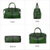 imageIswee Genuine Leather Satchel Tote Bag Top Handle Handbag Designer Shoulder Bag Large Capacity Cross Body BagGreen