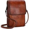 imageIswee Leather Crossbody Bags for Women RFID Blocking Cell Phone Purse Small AntiTheft Zippered with Card slotsBrown