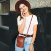 imageIswee Leather Crossbody Bags for Women RFID Blocking Cell Phone Purse Small AntiTheft Zippered with Card slotsBrown