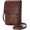 imageIswee Leather Crossbody Bags for Women RFID Blocking Cell Phone Purse Small AntiTheft Zippered with Card slotsCoffee