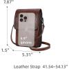 imageIswee Leather Crossbody Bags for Women RFID Blocking Cell Phone Purse Small AntiTheft Zippered with Card slotsCoffee