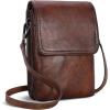 imageIswee Leather Crossbody Bags for Women RFID Blocking Cell Phone Purse Small AntiTheft Zippered with Card slotsCoffee