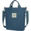 imageIswee Canvas Tote Bag with Zipper Multi Pockets Tote Purse for Women Fashion Crossbody Tote Shoulder Bag Handbag Everyday Bag006blue
