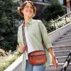 imageIswee Leather Crossbody Bags for Women Vintage Shoulder Bag Small Satchel Purse Zippered Purse with Adjustable StrapBrown