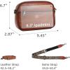 imageIswee Leather Crossbody Bags for Women Vintage Shoulder Bag Small Satchel Purse Zippered Purse with Adjustable StrapBrown