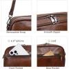 imageIswee Leather Crossbody Bags for Women Vintage Shoulder Bag Small Satchel Purse Zippered Purse with Adjustable StrapCoffee
