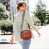 imageIswee Leather Crossbody Bags for Women Vintage Shoulder Bag Small Satchel Purse Zippered Purse with Adjustable StrapWine
