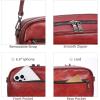 imageIswee Leather Crossbody Bags for Women Vintage Shoulder Bag Small Satchel Purse Zippered Purse with Adjustable StrapWine