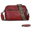 imageIswee Leather Crossbody Bags for Women Vintage Shoulder Bag Small Satchel Purse Zippered Purse with Adjustable StrapWine