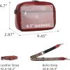 imageIswee Leather Crossbody Bags for Women Vintage Shoulder Bag Small Satchel Purse Zippered Purse with Adjustable StrapWine