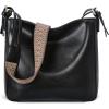 imageIswee Leather Purses for Women Designer Crossbody Bags Zippered MultiPocket Shoulder Handbags with Adjustable Wide StrapBlack