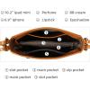 imageIswee Leather Purses for Women Designer Crossbody Bags Zippered MultiPocket Shoulder Handbags with Adjustable Wide StrapBlack